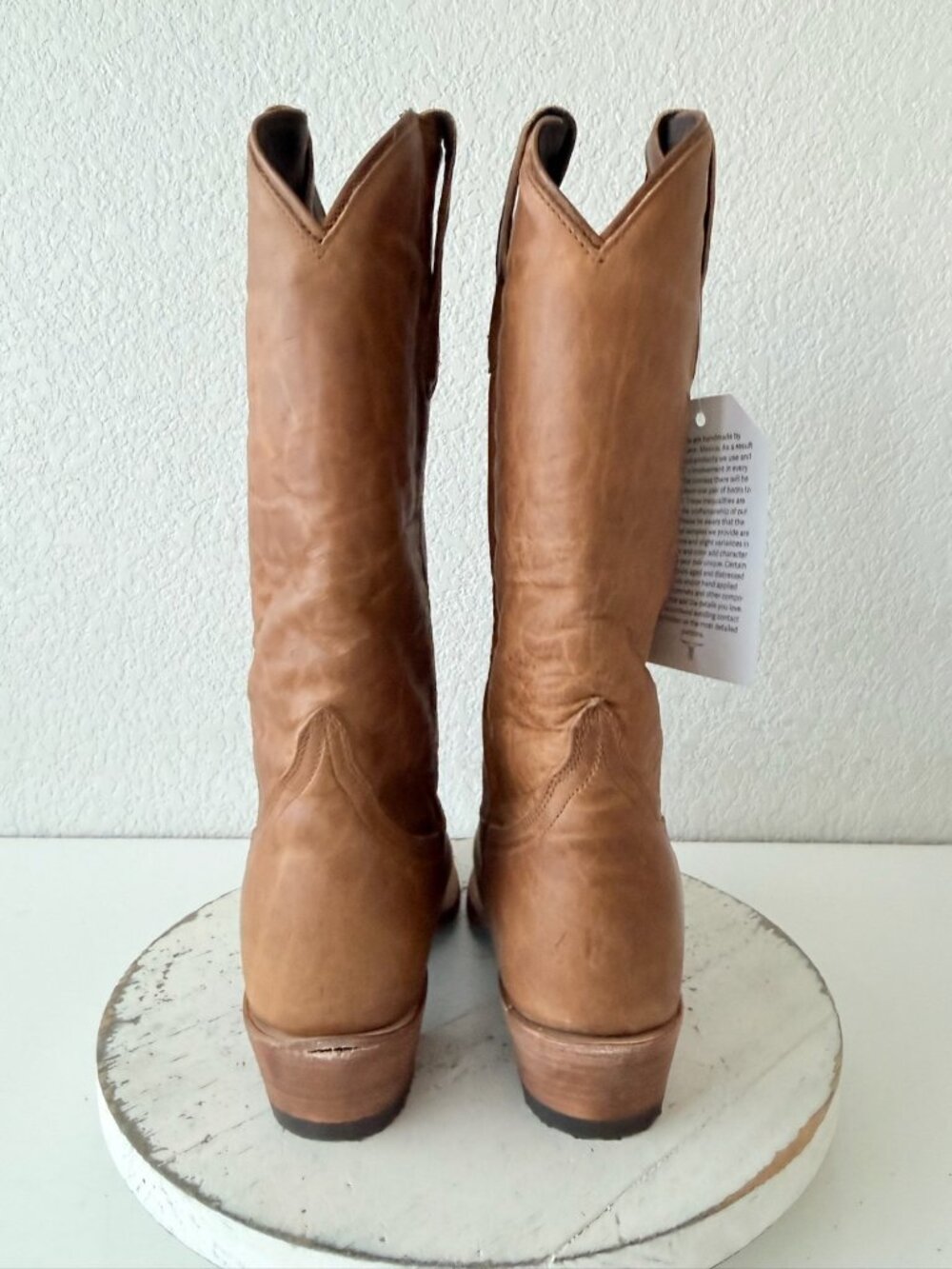 Lane EMMA JANE Brown Cowboy Boots Size 8 Western Cowgirl Mid Calf Tall Snip Toe - Picture 3 of 12